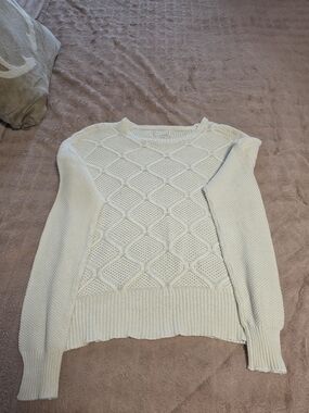 Volcom Cream Cable-Stitch Crew Neck Sweater